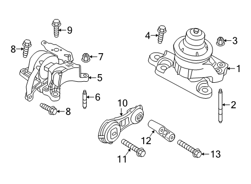 2017 Ford Police Interceptor Utility Engine & Trans Mounting Diagram