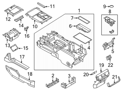 2023 Ford F-150 Front Console Diagram