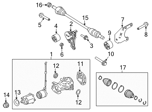 2013 Lincoln MKS Axle Components - Rear Diagram