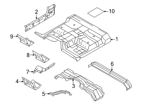 2009 Ford F-350 Super Duty Floor Diagram 3 - Thumbnail