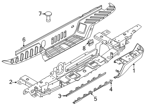 2024 Ford Ranger Bumper & Components - Rear Diagram