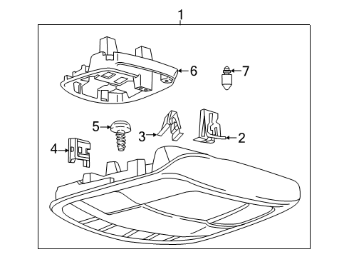 2015 Ford F-150 Overhead Console, Upper Diagram for DS7Z-54519A70-EQ