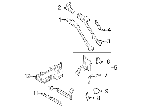 2024 Ford E-Transit Hinge Pillar Diagram 2 - Thumbnail