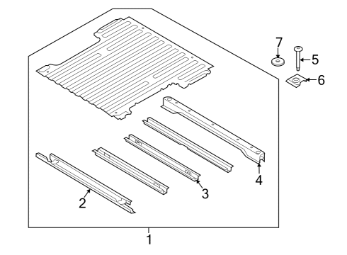 2024 Ford F-150 Lightning Floor & Rails Diagram