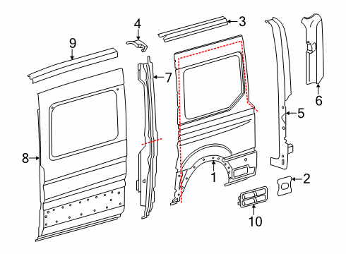 2025 Ford Transit-150 Side Panel & Components Diagram