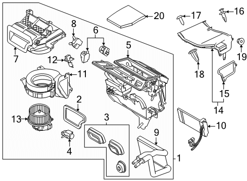 2020 Ford Transit-150 Housing - Heater Blower Diagram for LK4Z-18A484-E