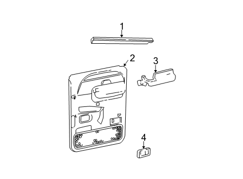 2002 Ford F-250 Super Duty Interior Trim - Rear Door Diagram