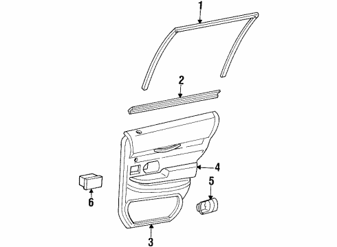 1994 Ford Crown Victoria Interior Trim - Rear Door Diagram