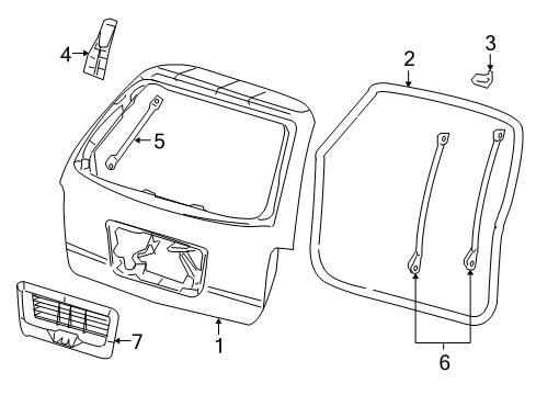 2004 Mercury Monterey Gate & Hardware Diagram