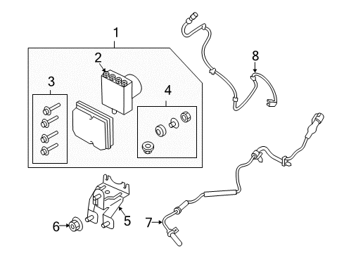 2014 Ford Special Service Police Sedan ABS Components Diagram