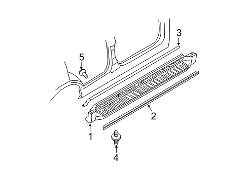 2011 Mercury Mariner Exterior Trim - Pillars Diagram