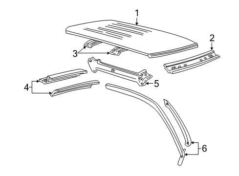 2002 Ford Explorer Sport Roof & Components Diagram