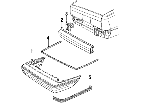 1988 Mercury Topaz Bumper & Components - Rear Diagram