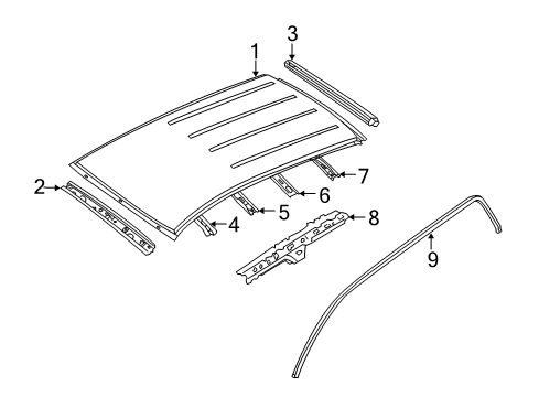 2011 Mercury Mariner Roof & Components Diagram