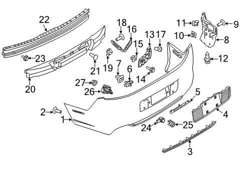 2014 Ford Mustang Bumper & Components - Rear Diagram