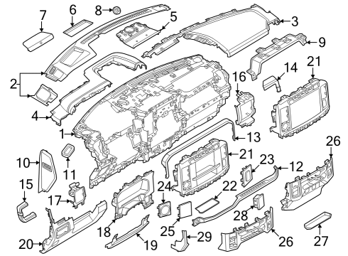 2025 Ford F-350 Super Duty Instrument Panel Components Diagram 2 - Thumbnail