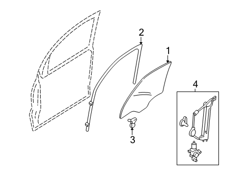2011 Mercury Mariner Glass - Door Diagram