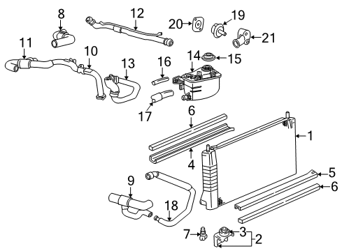 2002 Ford Taurus Radiator & Components Diagram