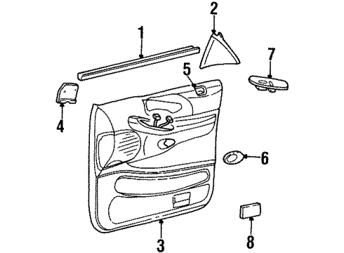 1998 Lincoln Navigator Interior Trim - Front Door Diagram