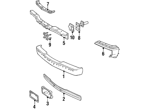 1985 Lincoln Continental Bumper Assembly - Front Diagram