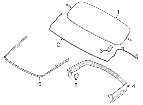 2025 Ford Mustang Exterior Trim - Top Diagram