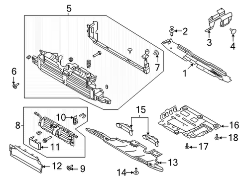 2024 Ford Bronco Air Deflector - Radiator Support Diagram