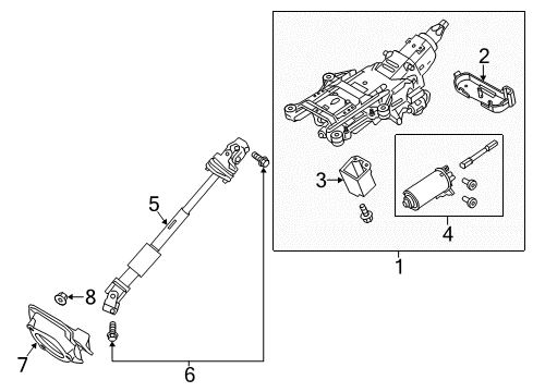 2013 Lincoln MKS Steering Column Components Diagram