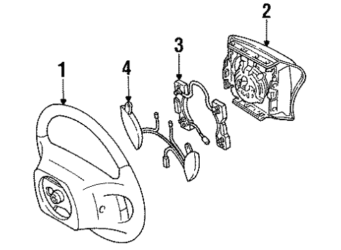1996 Ford Thunderbird Steering Wheel & Trim Diagram