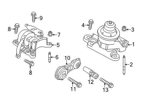 2014 Ford Police Interceptor Utility Engine & Trans Mounting Diagram