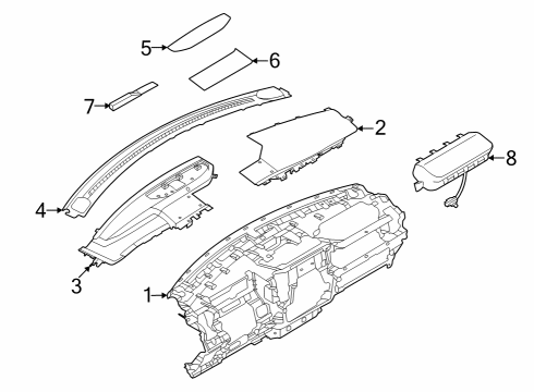 2024 Ford F-150 Lightning Instrument Panel Components Diagram
