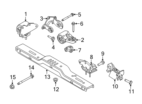 2015 Lincoln Navigator Engine & Trans Mounting Diagram