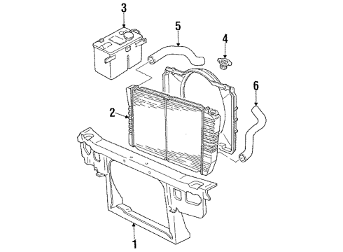 1994 Ford Thunderbird Radiator & Components Diagram