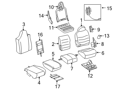 2004 Ford F-350 Super Duty Front Seat Components Diagram