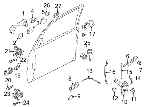 2009 Mercury Mariner Front Door Diagram 3 - Thumbnail