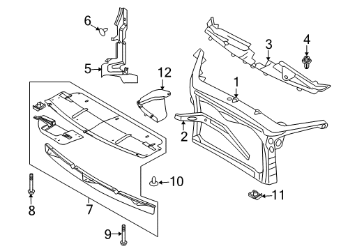 2009 Mercury Sable Air Deflector, Front Upper Driver Side Diagram for 8G1Z-8310-B