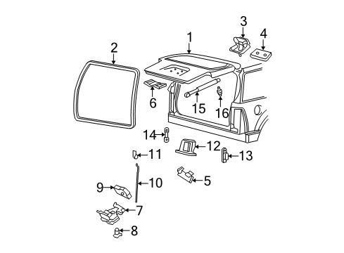 2006 Mercury Mountaineer Gate & Hardware Diagram