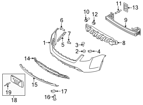 2010 Mercury Milan Bumper & Components - Front Diagram