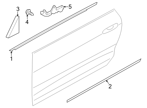 2025 Ford Mustang Exterior Trim - Door Diagram