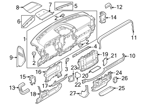 2025 Ford F-350 Super Duty Instrument Panel Components Diagram 3 - Thumbnail