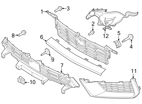 2025 Ford Mustang Grille & Components Diagram