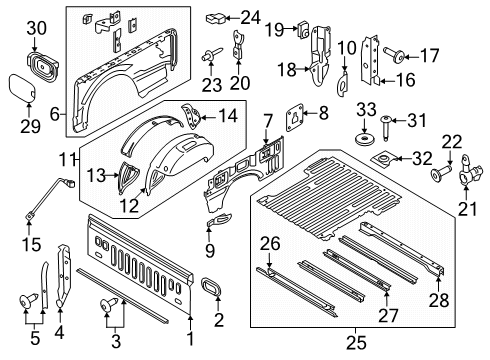 2024 Ford F-150 Front & Side Panels Diagram