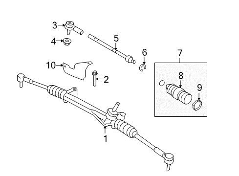 2011 Mercury Mariner Steering Gear & Linkage Diagram