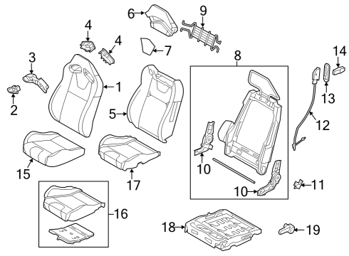 2013 Ford Mustang Front Seat Components Diagram 2 - Thumbnail