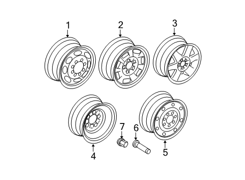 2005 Ford E-150 Wheels Diagram