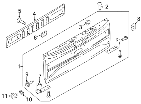 2021 Ford F-250 Super Duty Tail Gate Diagram