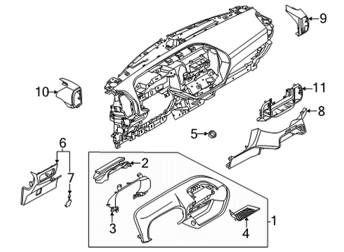 2024 Ford Bronco Sport Instrument Panel Components Diagram
