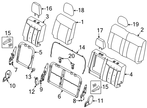 2015 Ford F-350 Super Duty Rear Seat Components Diagram 2 - Thumbnail