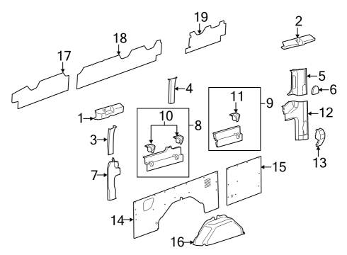 2024 Ford E-Transit Interior Trim - Side Panel Diagram