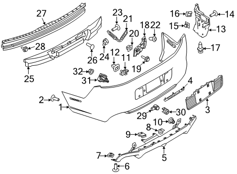 2014 Ford Mustang Side Retainer, Driver Side Diagram for DR3Z-17D943-A
