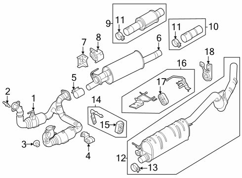 2025 Ford F-350 Super Duty Exhaust Components Diagram